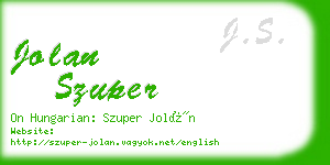 jolan szuper business card